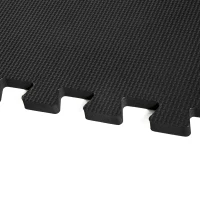 HOMCOM Soft Interlocking Floor Mats 72 Square Feet Waterproof Exercise Workout Mat Kid Play Mat Gymnastics and Home Gym Protective Flooring, 18pcs Black(m-10)