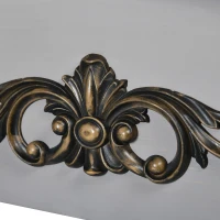 HOMCOM Vintage Fireplace Mantel Surround, Wood Mantels for Fireplace with Decorative Pattern, Interior Width 31", Grey(m-10)