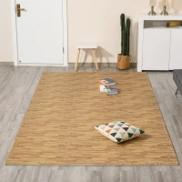 HOMCOM Soft Wood Grain EVA Foam Interlocking Floor Mats 72 Square Feet Exercise Workout Mat Kid Play Mat 18pcs (Light Wood Grain)(m-9)