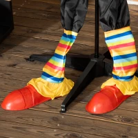 Outsunny 71" Life Size Outdoor Halloween Decorations Circus Clown, Animated Prop Animatronic Decor with Sound and Motion Activated, Light Up Eyes, Howling Sound, Multi-Colored(m-12)