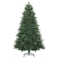 HOMCOM 7' Tall Unlit Full Artificial Christmas Tree with Realistic Branches and 4030 Tips, Green(m-1)