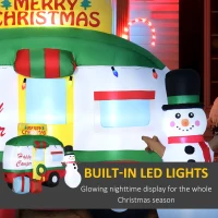 Outsunny 6.5ft Christmas Inflatable Gift Car with Snowman and Gift Boxes, Blow-Up Outdoor LED Yard Display for Lawn Garden Party(m-4)