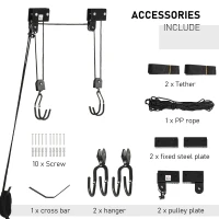 Soozier Kayak Canoe Hoist Lift for Garage or Storage in Shop 110 lb. Working Capacity(m-4)