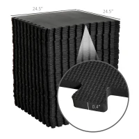 HOMCOM Soft Interlocking Floor Mats 216 Square Feet Waterproof Exercise Workout Mat Kid Play Mat Gymnastics and Home Gym Protective Flooring, 54pcs Black(m-3)
