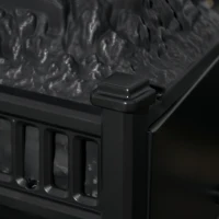 HOMCOM Electric Fireplace Logs with Realistic Ember Bed, Freestanding or Insert Fireplace Heater with Remote Control, Timer, 1400W, Black(m-10)