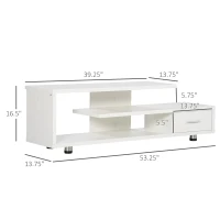 HOMCOM Modern TV Stand for TVs up to 45", TV Cabinet with Storage Shelf and Drawer, Entertainment Center for Living Room Bedroom, White Wood Grain(m-3)