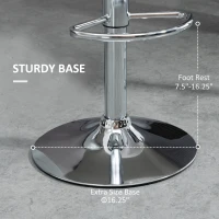 HOMCOM Modern Bar Stools Set of 2, PU Leather Tall Kitchen Stools, Swivel Bar Chairs with Steel Base, Footrest and Adjustable Height, Espresso(m-7)