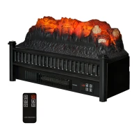 HOMCOM Portable Electric Log Set Heater with Realistic Ember Bed 1400W(m-2)