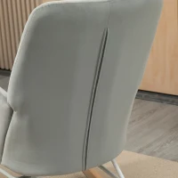 HOMCOM Accent Rocking Chairs, Upholstered Nursery Glider Rocker, Modern Armchair, Wingback Chair for Living Room and Bedroom, Grey(m-9)