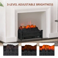 HOMCOM Portable Electric Log Set Heater with Realistic Ember Bed 1400W(m-4)