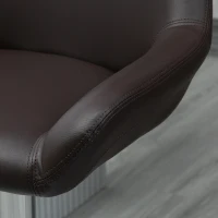 HOMCOM Modern Bar Stools Set of 2, PU Leather Tall Kitchen Stools, Swivel Bar Chairs with Steel Base, Footrest and Adjustable Height, Espresso(m-9)