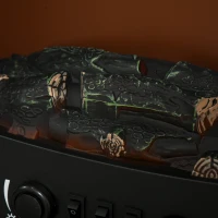 HOMCOM Electric Fireplace Stove, Free standing Fireplace Heater with Realistic Flame Effect, Overheat Safety Protection, 750W/1500W, Black(m-8)