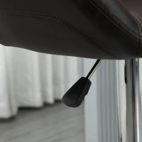 HOMCOM Modern Bar Stools Set of 2, PU Leather Tall Kitchen Stools, Swivel Bar Chairs with Steel Base, Footrest and Adjustable Height, Espresso(m-8)