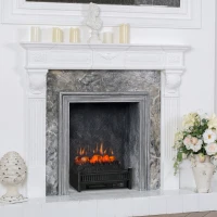 HOMCOM Portable Electric Log Set Heater with Realistic Ember Bed 1400W(m-1)