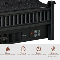 HOMCOM Portable Electric Log Set Heater with Realistic Ember Bed 1400W(m-5)