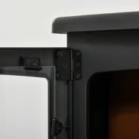 HOMCOM Electric Fireplace Stove, Free standing Fireplace Heater with Realistic Flame Effect, Overheat Safety Protection, 750W/1500W, Black(m-10)