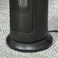 HOMCOM Ceramic Tower Heater, 45° Oscillating Space Heater with Remote Control, Timer, Tip-Over & Overheat Protect, 750W/1500W, Black(m-9)
