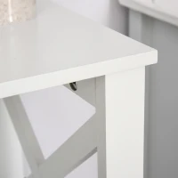 kleankin X- Frame Freestanding Floor Bathroom Storage with Two Drawers, Storage Organizer, Cabinet with 3 Shelves, White(m-13)