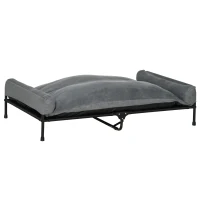 PawHut Elevated Dog Bed, Outdoor Dog Cot, Pet Mat, with Soft Cushion, Breathable Mesh, Washable Cover, for Extra Large-Sized Dog, Grey(m-2)