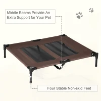 PawHut Elevated Pet Bed Portable Raised Cot with Non-Slip Feet for Outdoor & Indoor Use, Coffee(m-5)