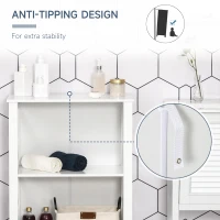 kleankin X- Frame Freestanding Floor Bathroom Storage with Two Drawers, Storage Organizer, Cabinet with 3 Shelves, White(m-5)