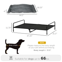 PawHut Elevated Dog Bed, Outdoor Dog Cot, Pet Mat, with Soft Cushion, Breathable Mesh, Washable Cover, for Extra Large-Sized Dog, Grey(m-3)