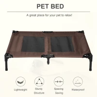 PawHut Elevated Pet Bed Portable Raised Cot with Non-Slip Feet for Outdoor & Indoor Use, Coffee(m-4)