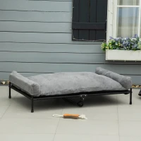 PawHut Elevated Dog Bed, Outdoor Dog Cot, Pet Mat, with Soft Cushion, Breathable Mesh, Washable Cover, for Extra Large-Sized Dog, Grey(m-8)