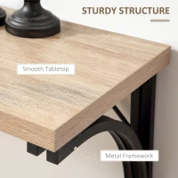 HOMCOM Folding Dining Table, Rectangular Table with Metal Frame, Space Saving for Small Kitchen, Black(m-7)