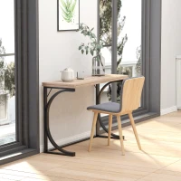 HOMCOM Folding Dining Table, Rectangular Table with Metal Frame, Space Saving for Small Kitchen, Black(m-12)