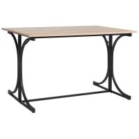 HOMCOM Folding Dining Table, Rectangular Table with Metal Frame, Space Saving for Small Kitchen, Black(m-13)