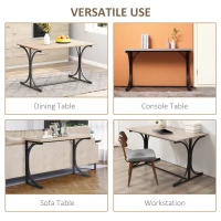 HOMCOM Folding Dining Table, Rectangular Table with Metal Frame, Space Saving for Small Kitchen, Black(m-6)