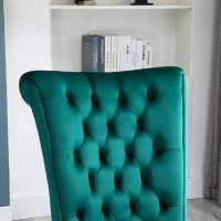HOMCOM 45" Tufted High Back Velvet Accent Chair Living Room Soft Padded Couch Lounge (Green)(m-8)
