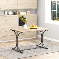 HOMCOM Folding Dining Table, Rectangular Table with Metal Frame, Space Saving for Small Kitchen, Black(m-10)