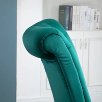 HOMCOM 45" Tufted High Back Velvet Accent Chair Living Room Soft Padded Couch Lounge (Green)(m-9)