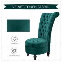 HOMCOM 45" Tufted High Back Velvet Accent Chair Living Room Soft Padded Couch Lounge (Green)(m-7)