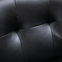 HOMCOM PU Leather Armchair Padded Accent Club Chair,  Tufted Back Wooden Seat with Armrest Living Room Furniture, 31.5" W, Black(m-5)
