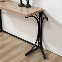 HOMCOM Folding Dining Table, Rectangular Table with Metal Frame, Space Saving for Small Kitchen, Black(m-14)