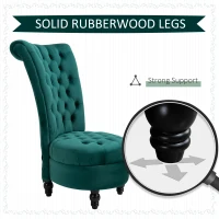 HOMCOM 45" Tufted High Back Velvet Accent Chair Living Room Soft Padded Couch Lounge (Green)(m-5)