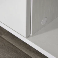 HOMCOM Wood Rolling File Cabinet Storage Organizer with 3 Large Open Shelves and Door Cabinet Door for Easy Storage and Mobility, White(m-11)