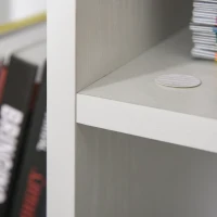 HOMCOM Wood Rolling File Cabinet Storage Organizer with 3 Large Open Shelves and Door Cabinet Door for Easy Storage and Mobility, White(m-8)