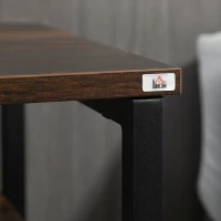 HOMCOM Industrial Nightstand, Bedside Table with Drawer and Storage Shelves, Side End Table with Steel Frame for Bedroom, Rustic Brown(m-7)