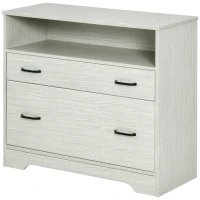 Vinsetto Lateral File Cabinet with Shelf, Office Storage Cabinet with 2 Drawers, Fits Letter Sized Papers, Grey(m-9)