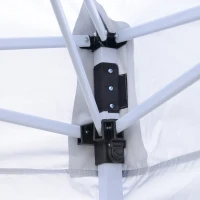 Outsunny 10'x10' Pop Up Canopy, Easy Set Up Party Tent with 2 Tier Vented Roof and Carrying Bag for Outdoor, Garden, Camping, White(m-9)