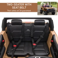 Aosom 12V Kids Electric 2-Seater Ride On Police Car SUV Truck Toy with Parental Remote Control & MP3 Sound, Tan(m-6)