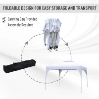 Outsunny 10'x10' Pop Up Canopy, Easy Set Up Party Tent with 2 Tier Vented Roof and Carrying Bag for Outdoor, Garden, Camping, White(m-5)
