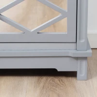 HOMCOM 3 Drawers Dresser with Mirror Panels, Chest of Drawers for Bedroom, Storage Cabinet for Bathroom Living Room, Entryway, Grey(m-9)