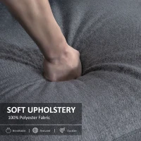 HOMCOM Modern Loveseat Recliner Sofa with Linen Fabric and Thick Sponge Padding, 2 Seater Couch Recliner Couch Manual Reclining Sofa Loveseat Couch Living Room Furniture, Gray(m-6)