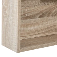 Kleankin Wall-Mounted Wooden Storage Bathroom Medicine Cabinet with Mirror Glass Door Adjustable Open Shelf - Oak(m-13)