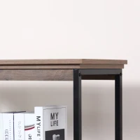 HOMCOM 4-Tier Industrial Bookshelf, Floor Standing Display Shelf, Bookcase with Metal Frame and Storage Shelving unit for Home Office, Living Room, Bedroom, Brown(m-12)